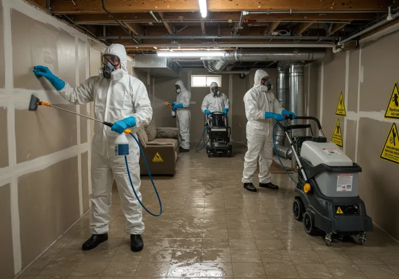 Basement Moisture Removal and Structural Drying process in Trinity, AL